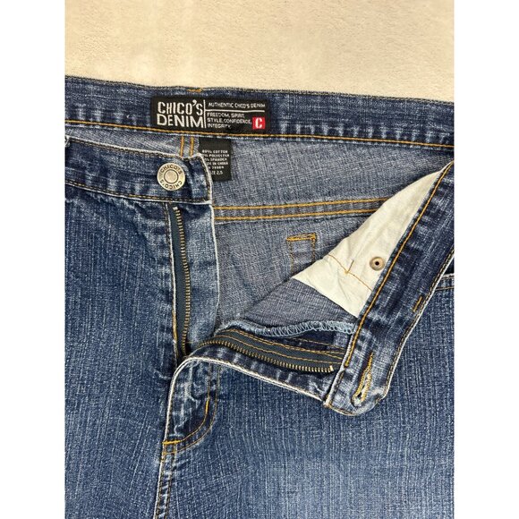 Chico's Jeans Womens 2.5 Blue‎ Denim Cropped Classic Fit Stretch - Picture 4 of 9